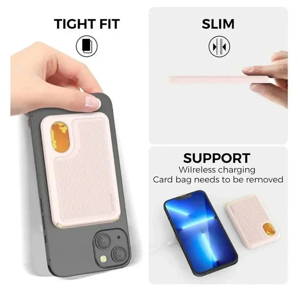 MagSafe Silicone Magnetic Wallet For iPhone 15/14/13/12/Pro Max/Pro/Plus/Mini - Picture 6 of 9